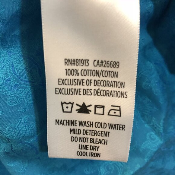 Robert Graham Mens 3XL Blue Jacquard Button-Up Shirt Contrast Flip Cuffs Collar - Picture 6 of 8